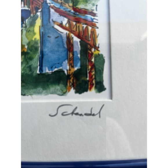 Jerry Schendel Artist CA Framed/Matted Watercolor San Francisco Signed - Picture 4 of 11